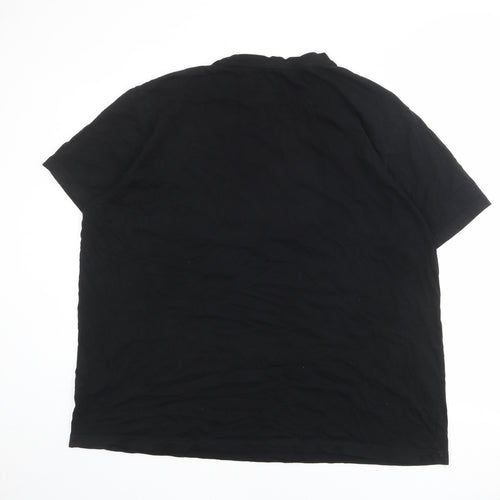 Cotton Traders Mens Black Cotton T-Shirt Size 3XL Round Neck