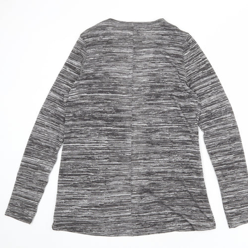 NEXT Womens Grey V-Neck Polyester Cardigan Jumper Size 14