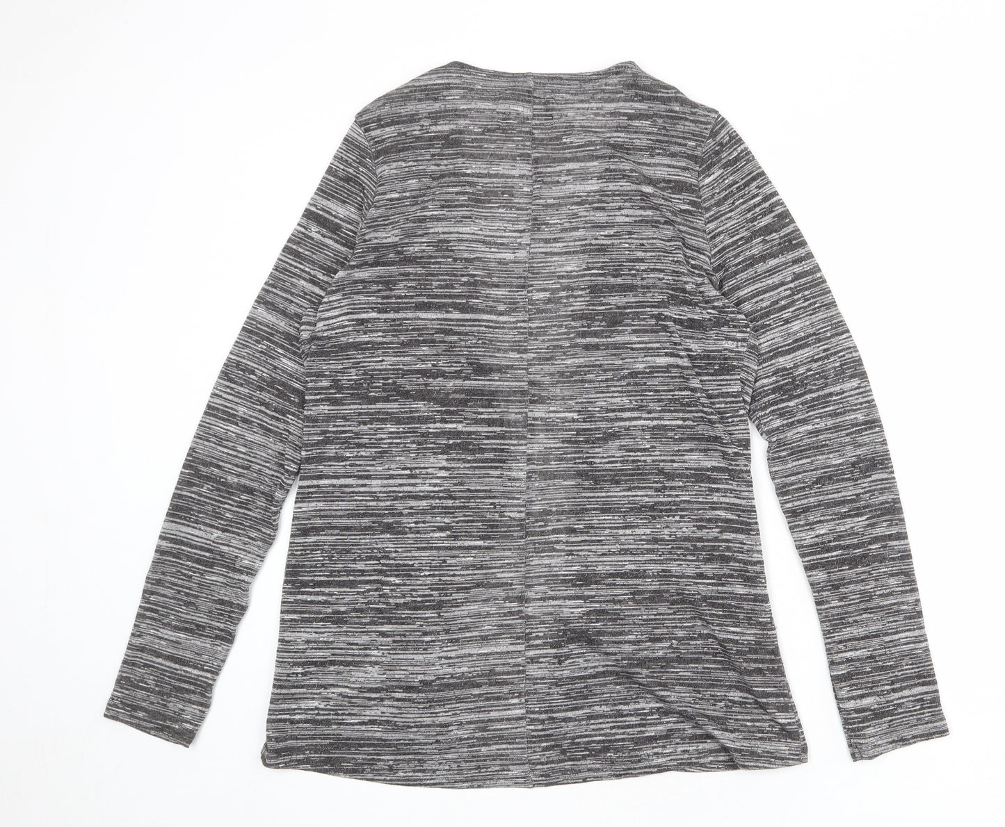 NEXT Womens Grey V-Neck Polyester Cardigan Jumper Size 14