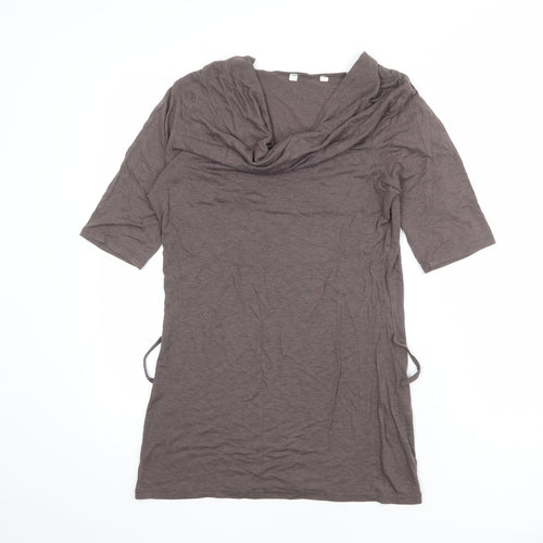 New Look Womens Brown Viscose Basic T-Shirt Size 12 Collared