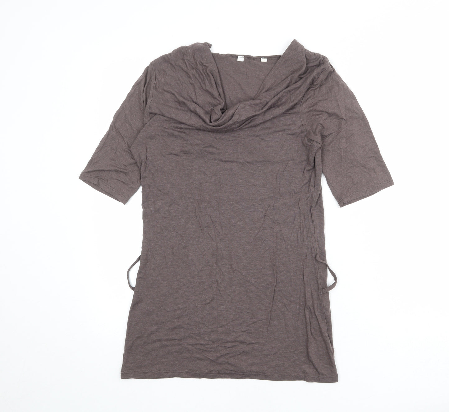 New Look Womens Brown Viscose Basic T-Shirt Size 12 Collared