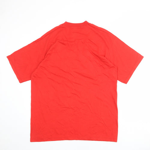 Coca-Cola Mens Red Cotton T-Shirt Size L Round Neck