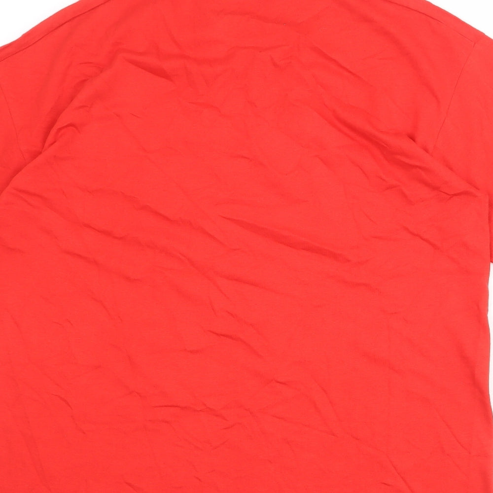 Coca-Cola Mens Red Cotton T-Shirt Size L Round Neck