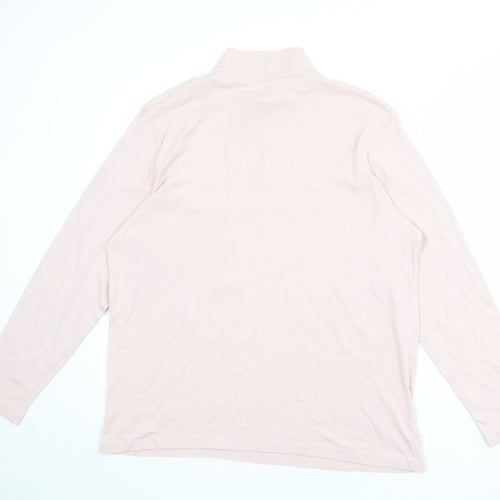 Cotton Traders Womens Pink 100% Cotton Basic T-Shirt Size 24 High Neck