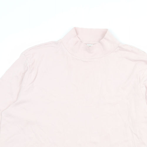 Cotton Traders Womens Pink 100% Cotton Basic T-Shirt Size 24 High Neck