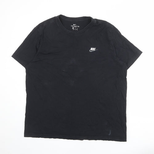 Nike Mens Black Polyester T-Shirt Size XL Round Neck