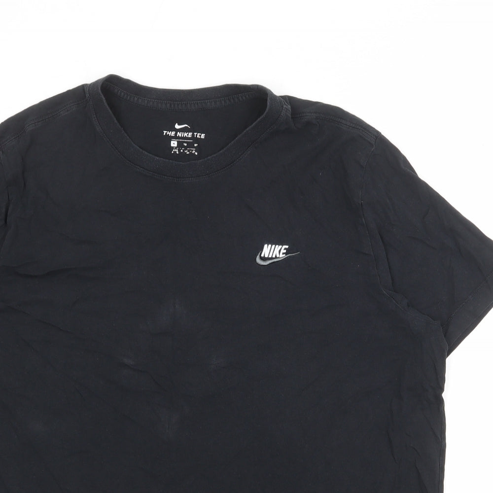 Nike Mens Black Polyester T-Shirt Size XL Round Neck