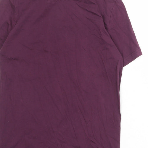 Guide London Mens Purple 100% Cotton Polo Size S Collared Button