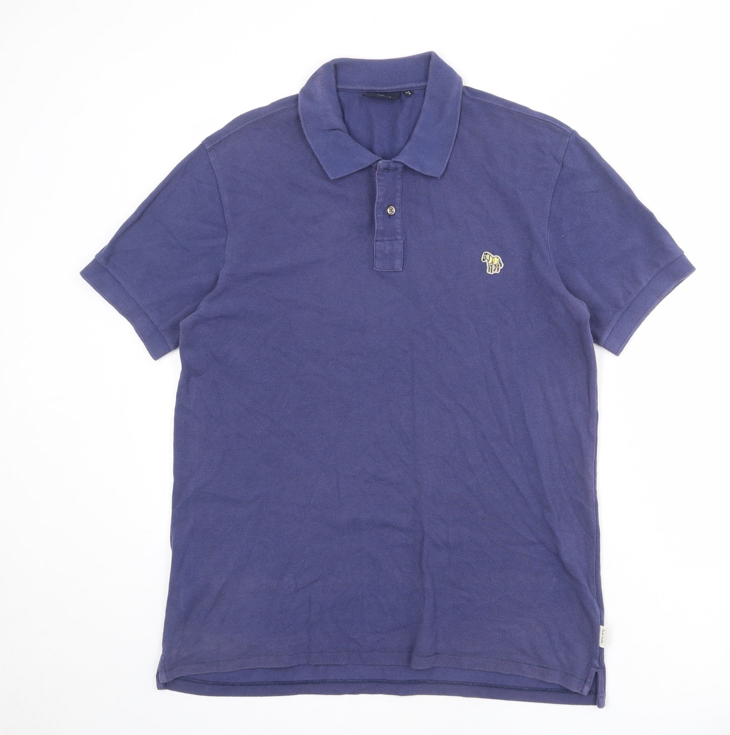 Paul Smith Mens Blue 100% Cotton Polo Size M Collared Button