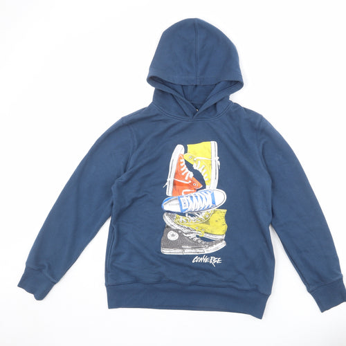 Converse Boys Blue Cotton Pullover Hoodie Size 12-13 Years Pullover