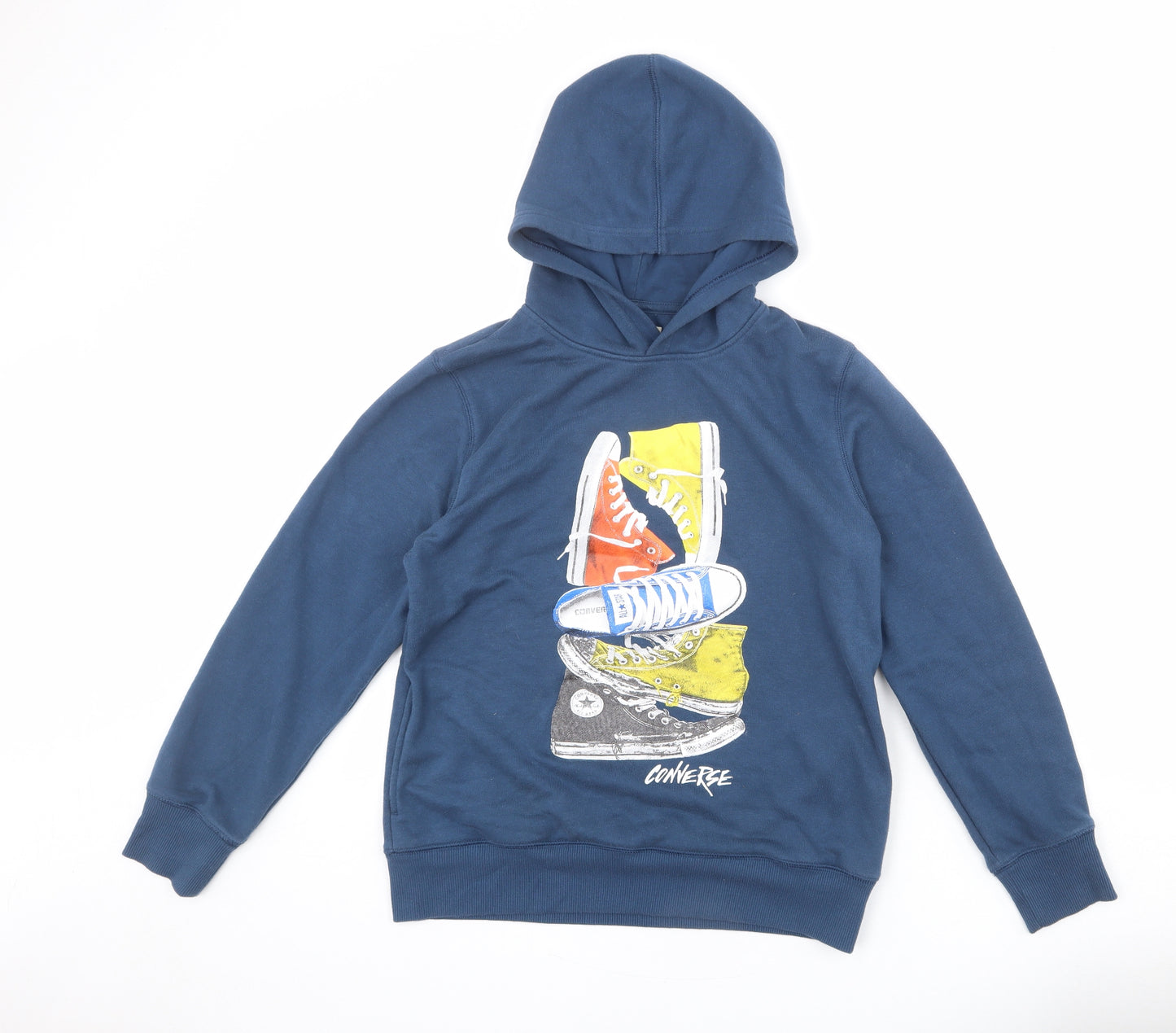 Converse Boys Blue Cotton Pullover Hoodie Size 12-13 Years Pullover