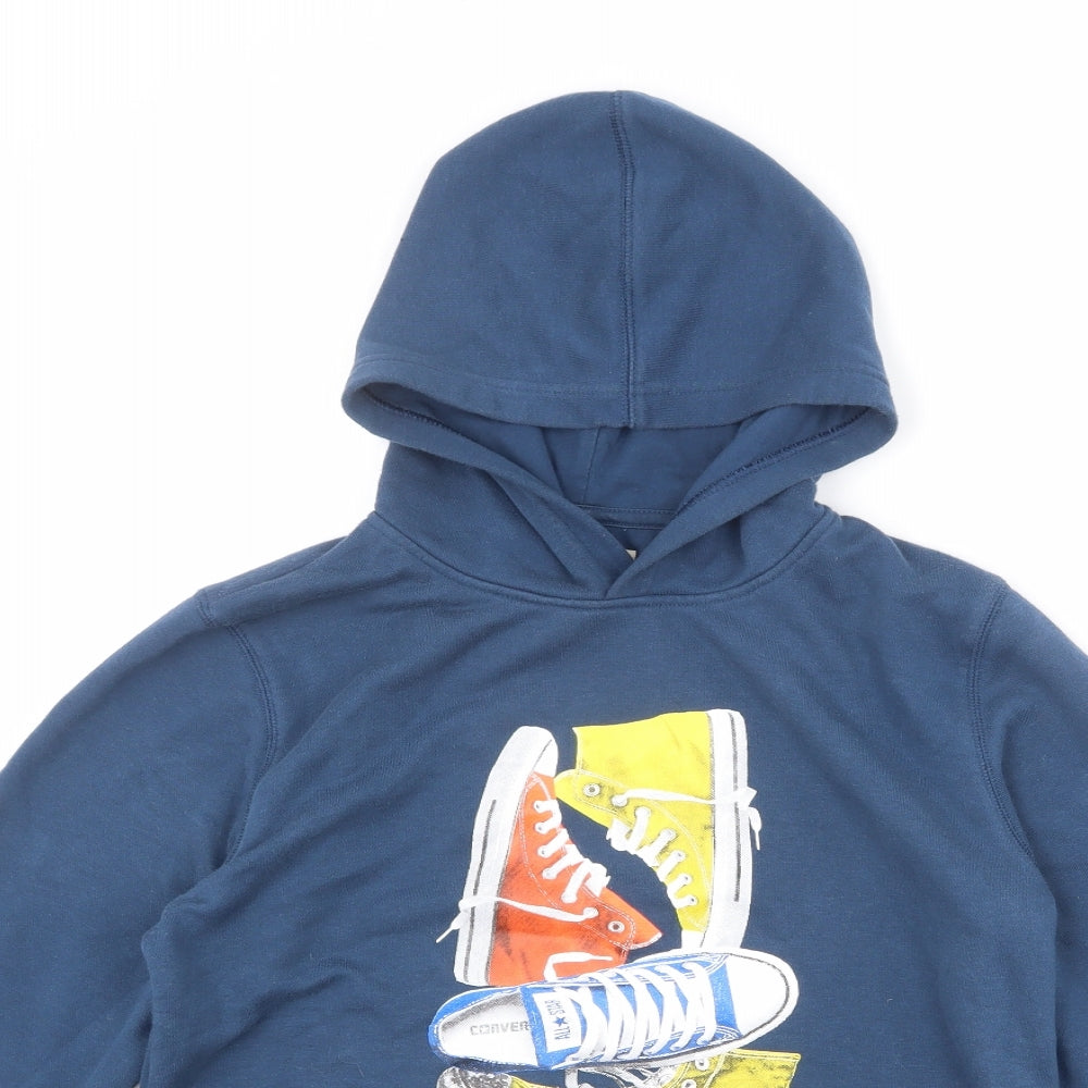 Converse Boys Blue Cotton Pullover Hoodie Size 12-13 Years Pullover