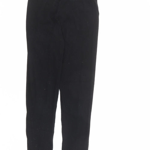 River Island Girls Black Cotton Carrot Trousers Size 11-12 Years L23 in Regular Pullover