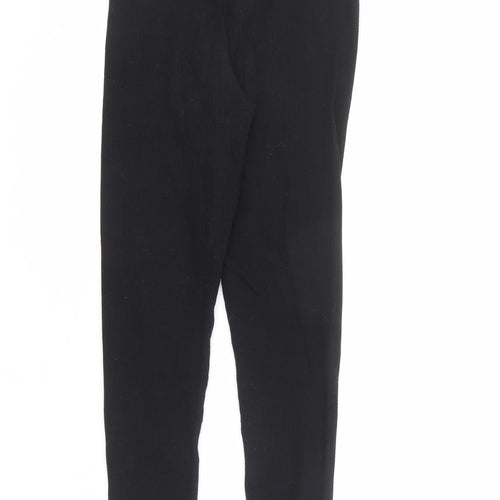 River Island Girls Black Cotton Carrot Trousers Size 11-12 Years L23 in Regular Pullover