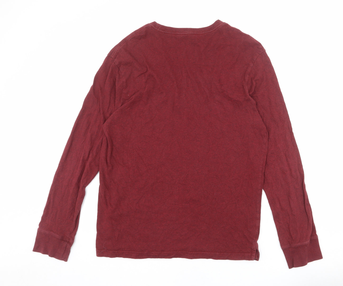 Roots Mens Red Cotton T-Shirt Size M Round Neck
