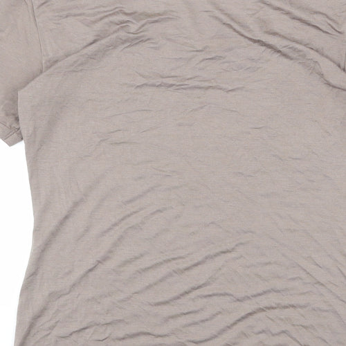 Uniqlo Womens Brown Polyester Basic T-Shirt Size S Boat Neck