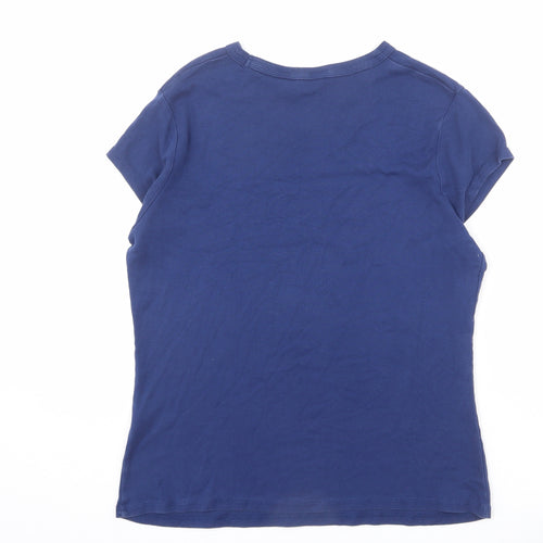 Dorothy Perkins Womens Blue 100% Cotton Basic T-Shirt Size 16 Crew Neck