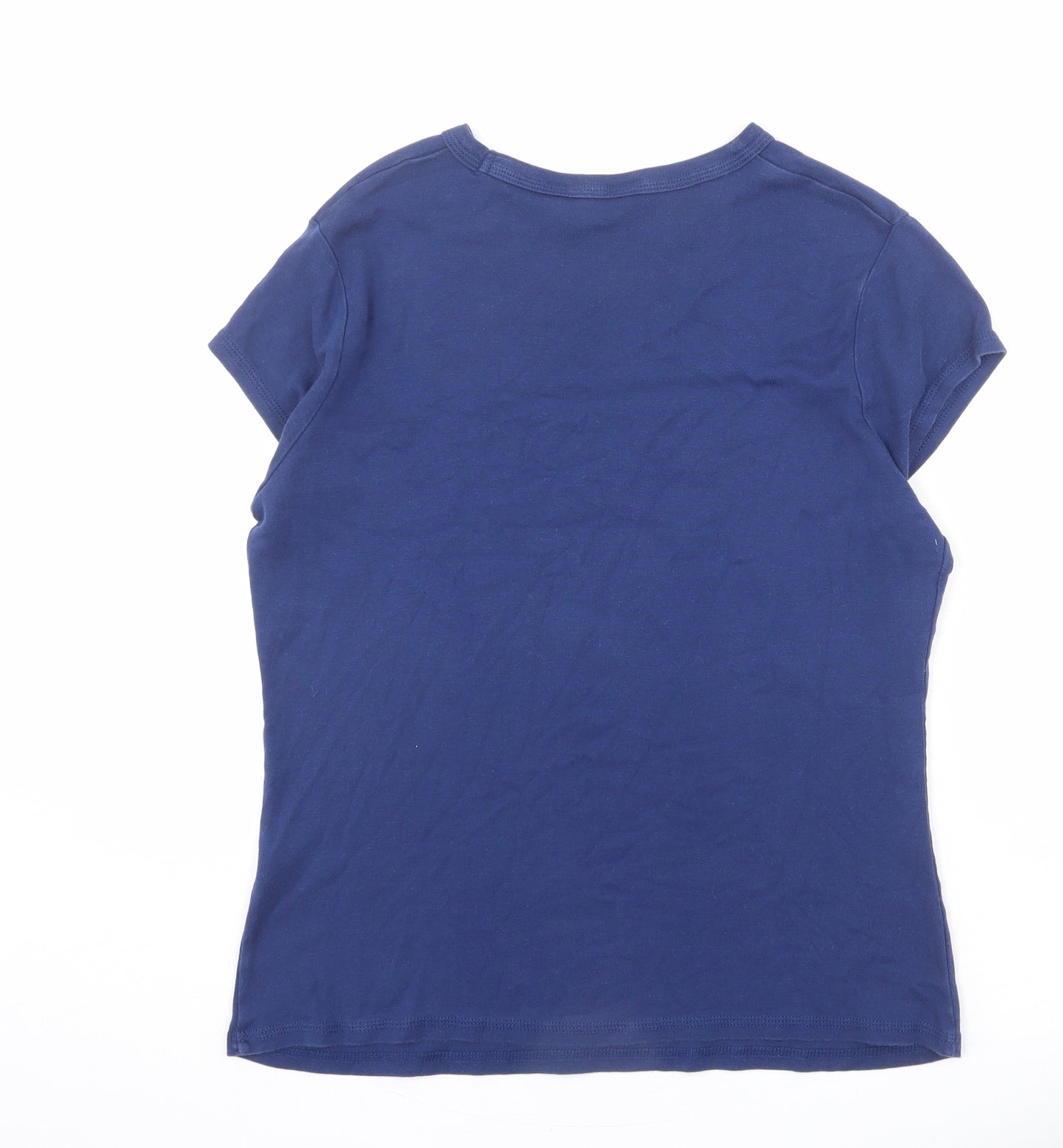 Dorothy Perkins Womens Blue 100% Cotton Basic T-Shirt Size 16 Crew Neck