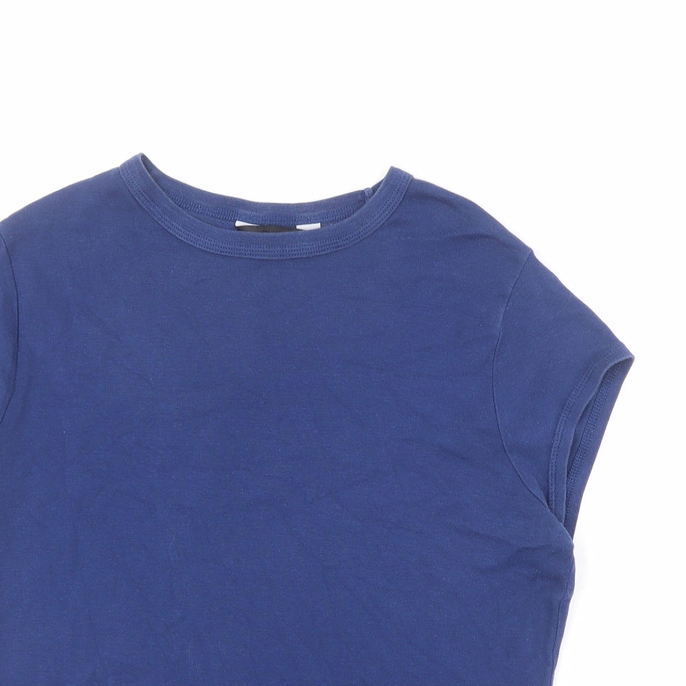 Dorothy Perkins Womens Blue 100% Cotton Basic T-Shirt Size 16 Crew Neck