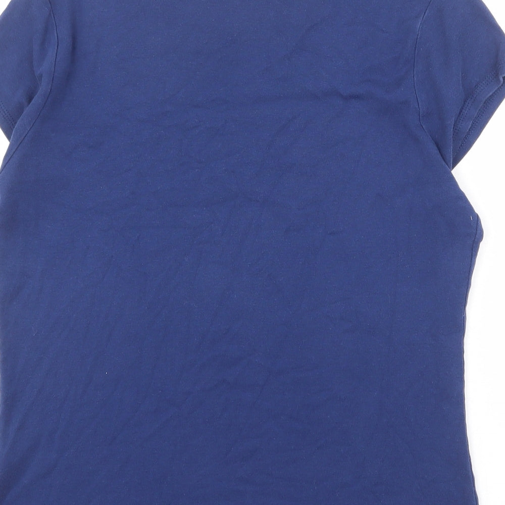 Dorothy Perkins Womens Blue 100% Cotton Basic T-Shirt Size 16 Crew Neck