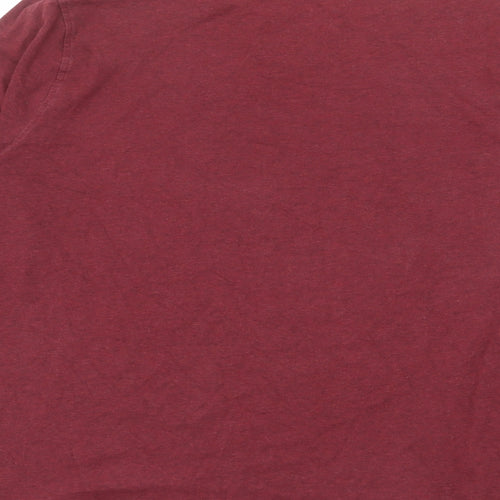 Marks and Spencer Mens Red Cotton T-Shirt Size XL Round Neck