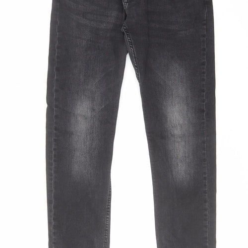 Voi Jeans Mens Black Cotton Skinny Jeans Size 32 in L32 in Regular Zip