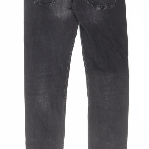 Voi Jeans Mens Black Cotton Skinny Jeans Size 32 in L32 in Regular Zip