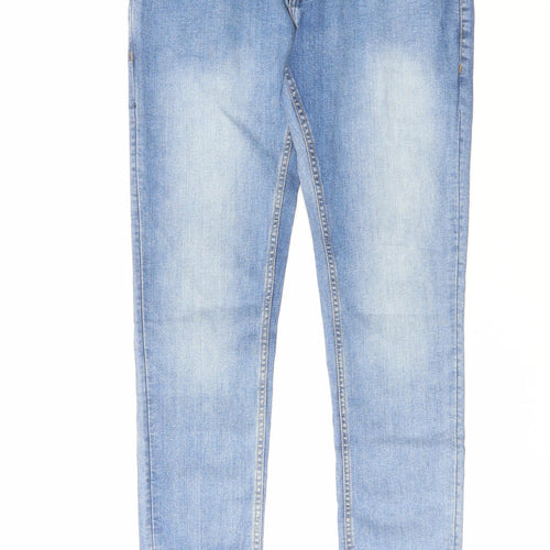 Matalan Mens Blue Cotton Skinny Jeans Size 32 in L32 in Regular Zip