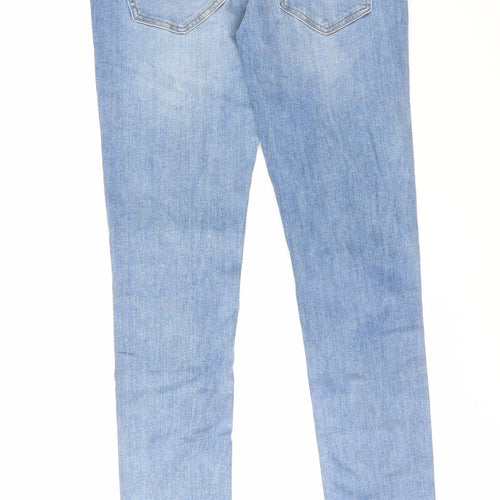 Matalan Mens Blue Cotton Skinny Jeans Size 32 in L32 in Regular Zip