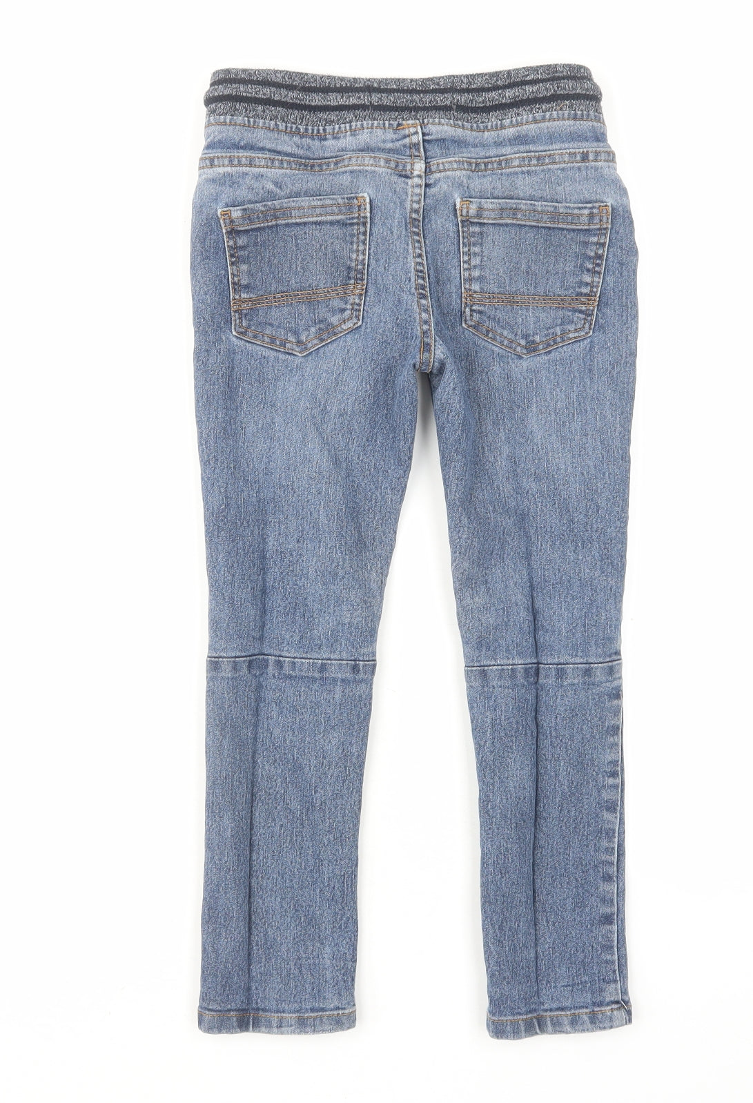 Denim & Co. Boys Blue Cotton Skinny Jeans Size 6-7 Years Slim Drawstring