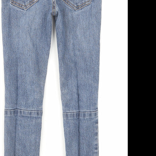 Denim & Co. Boys Blue Cotton Skinny Jeans Size 6-7 Years Slim Drawstring
