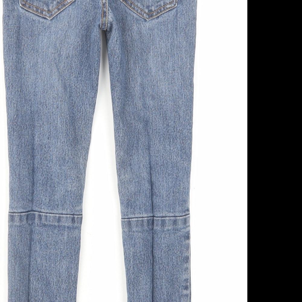Denim & Co. Boys Blue Cotton Skinny Jeans Size 6-7 Years Slim Drawstring