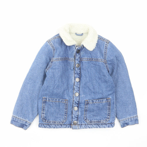 George Girls Blue Jacket Size 4-5 Years Button