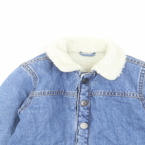 George Girls Blue Jacket Size 4-5 Years Button
