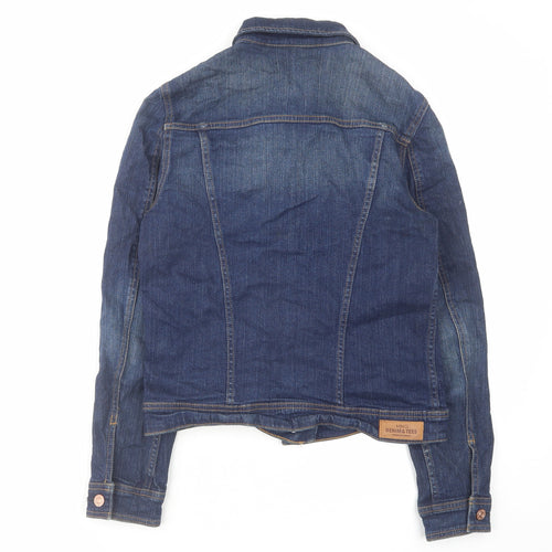 Mango Womens Blue Jacket Size S Button