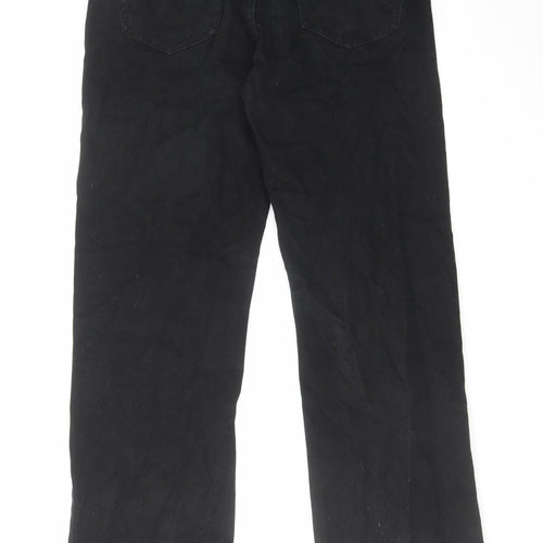 George Mens Black Cotton Straight Jeans Size 34 in L31 in Regular Zip