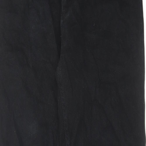 George Mens Black Cotton Straight Jeans Size 34 in L31 in Regular Zip