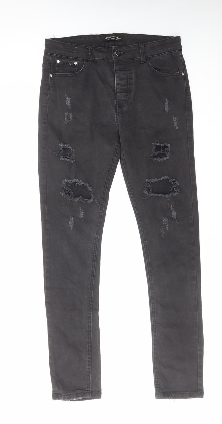 Terance Kole Womens Black Cotton Skinny Jeans Size 32 in L31 in Regular Zip