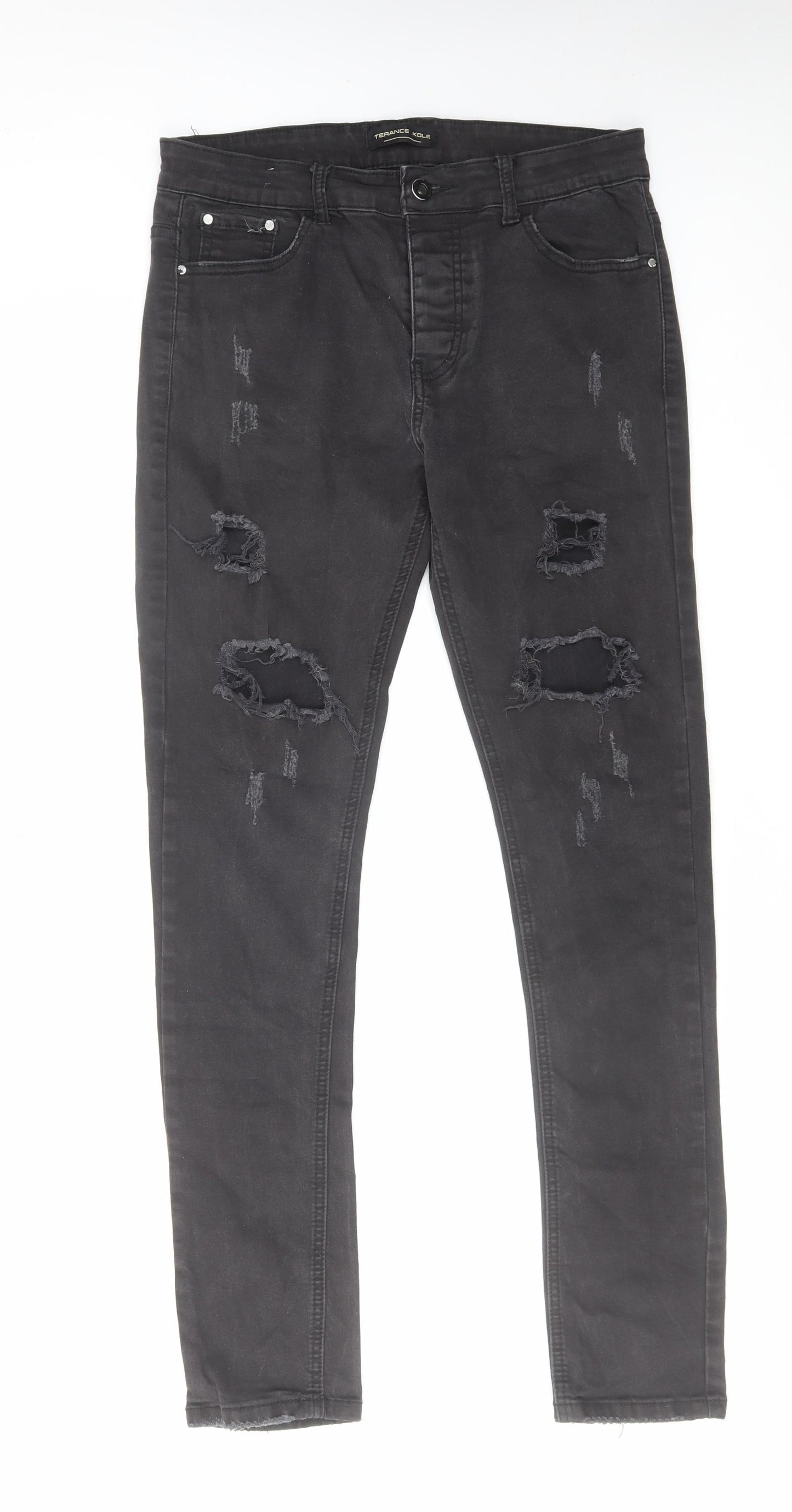 Terance Kole Womens Black Cotton Skinny Jeans Size 32 in L31 in Regular Zip