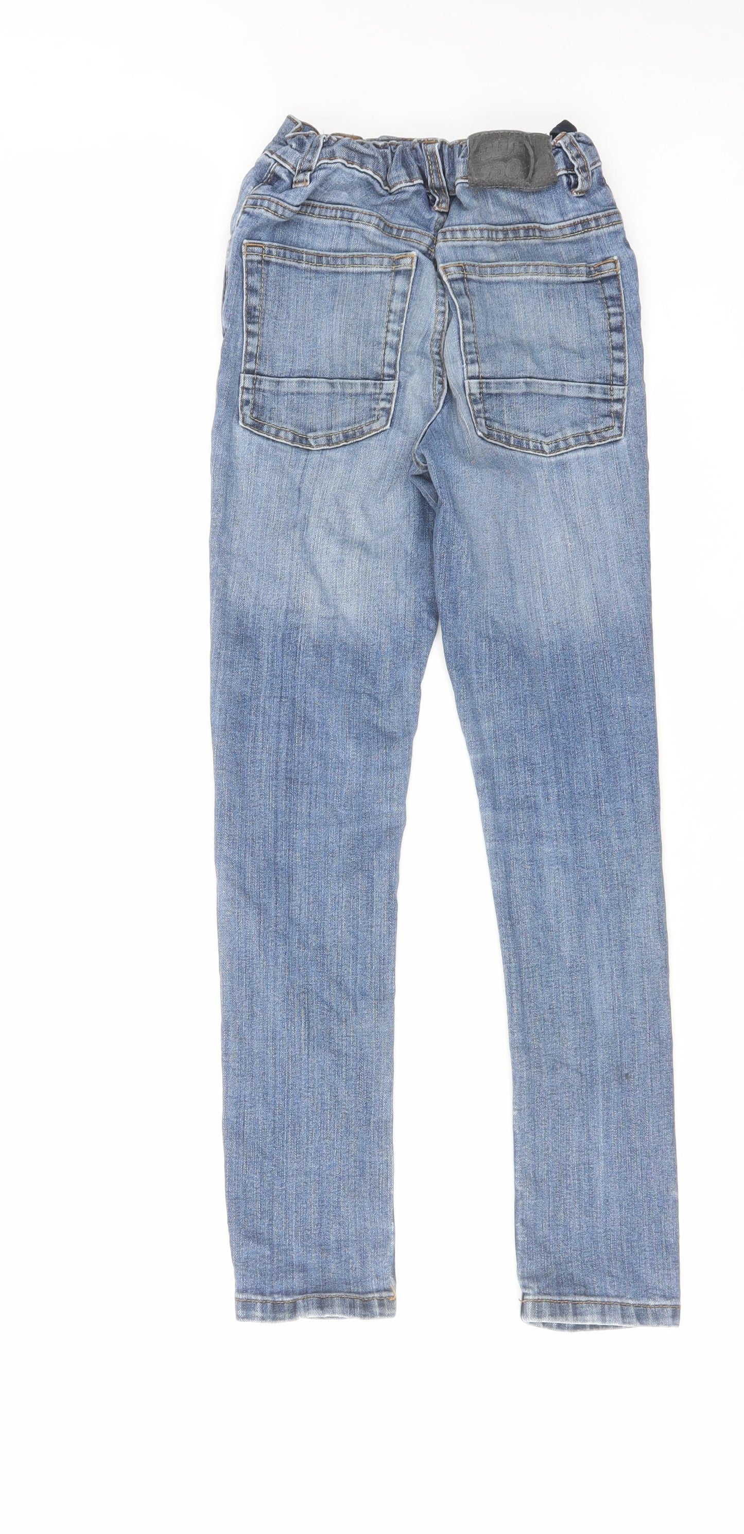Blue Zoo Boys Blue Cotton Skinny Jeans Size 10 Years Regular Zip - Distressed
