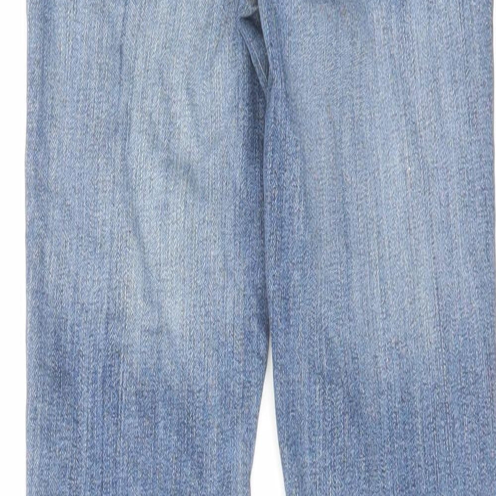 Blue Zoo Boys Blue Cotton Skinny Jeans Size 10 Years Regular Zip - Distressed