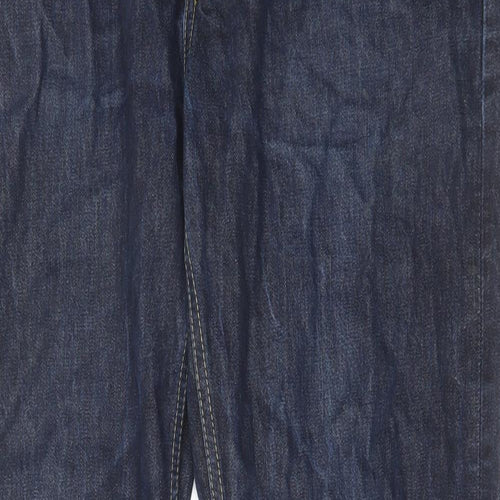 Carhartt Mens Blue Cotton Straight Jeans Size 34 in L32 in Regular Button