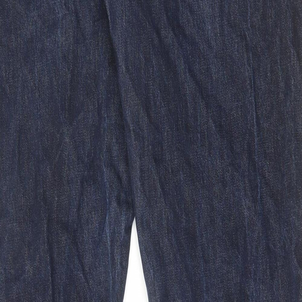 Carhartt Mens Blue Cotton Straight Jeans Size 34 in L32 in Regular Button