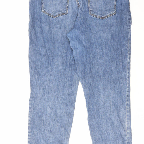 TU Womens Blue Cotton Mom Jeans Size 16 L27 in Regular Zip