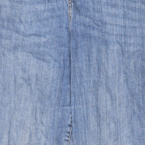 TU Womens Blue Cotton Mom Jeans Size 16 L27 in Regular Zip