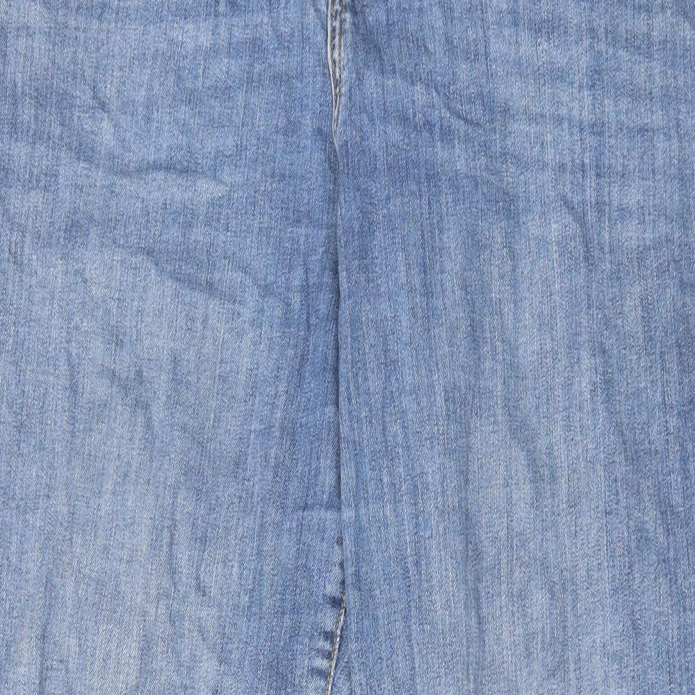 TU Womens Blue Cotton Mom Jeans Size 16 L27 in Regular Zip