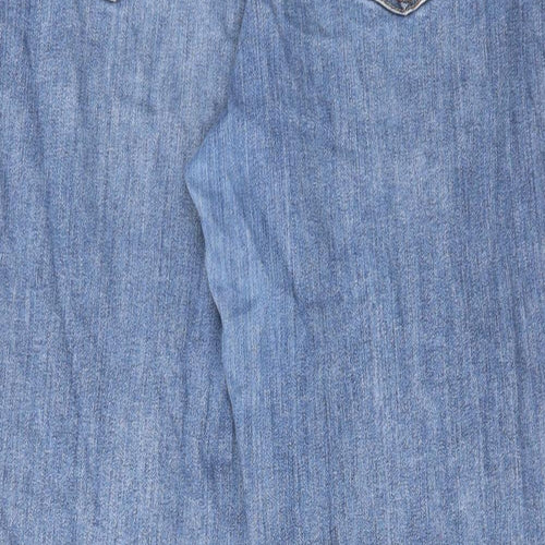 TU Womens Blue Cotton Mom Jeans Size 16 L27 in Regular Zip