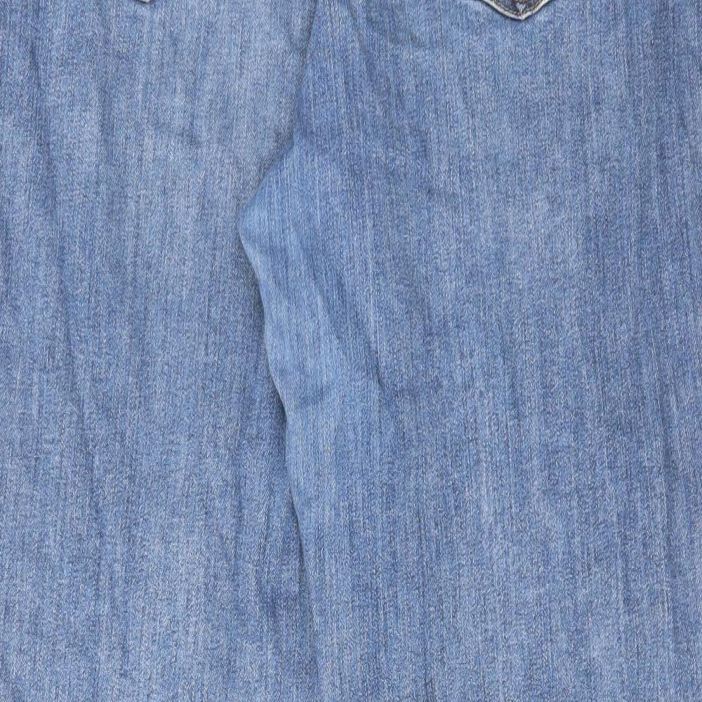 TU Womens Blue Cotton Mom Jeans Size 16 L27 in Regular Zip