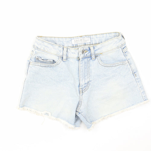 Denim & Co. Womens Blue Cotton Boyfriend Shorts Size 6 L4 in Regular Zip - Raw Hem