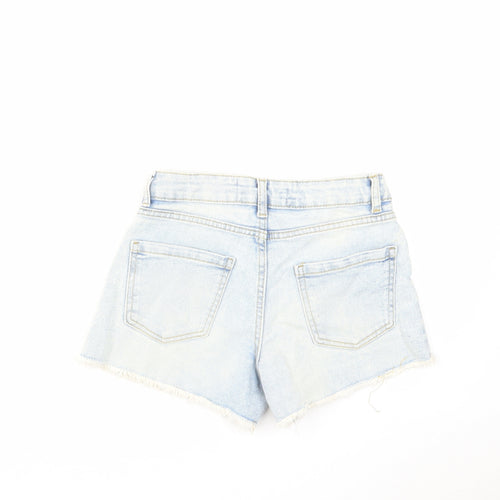 Denim & Co. Womens Blue Cotton Boyfriend Shorts Size 6 L4 in Regular Zip - Raw Hem